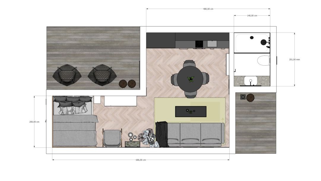 TS4.3 |40 FT HC Yük Konteyner Ev 40 m2