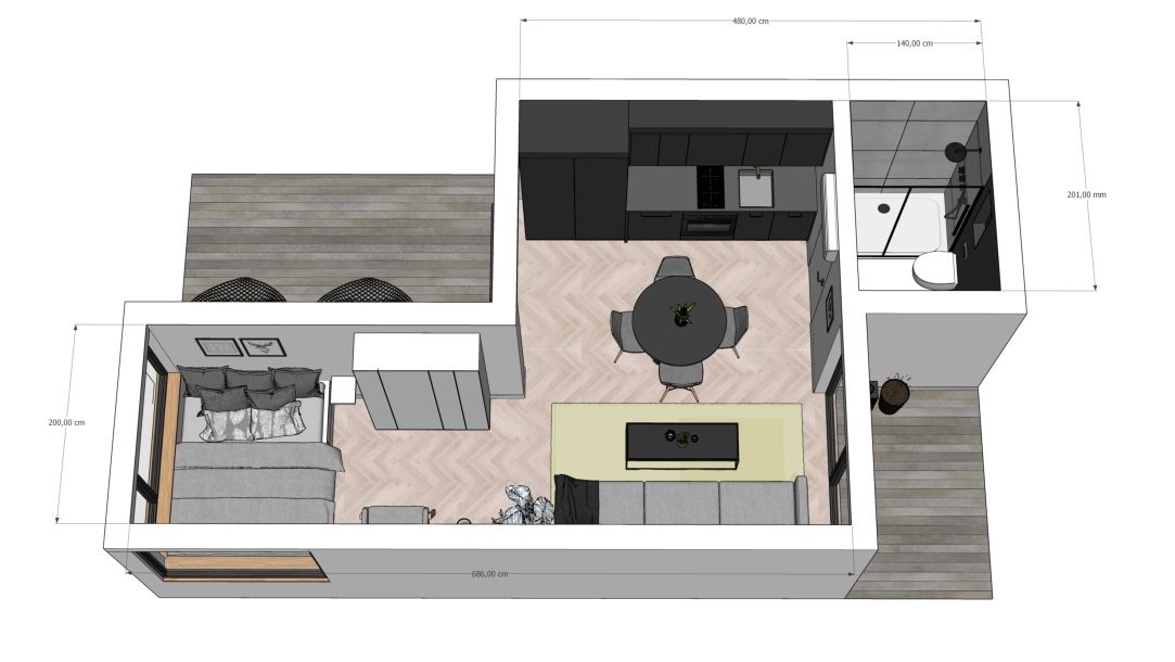 TS4.3 |40 FT HC Yük Konteyner Ev 40 m2